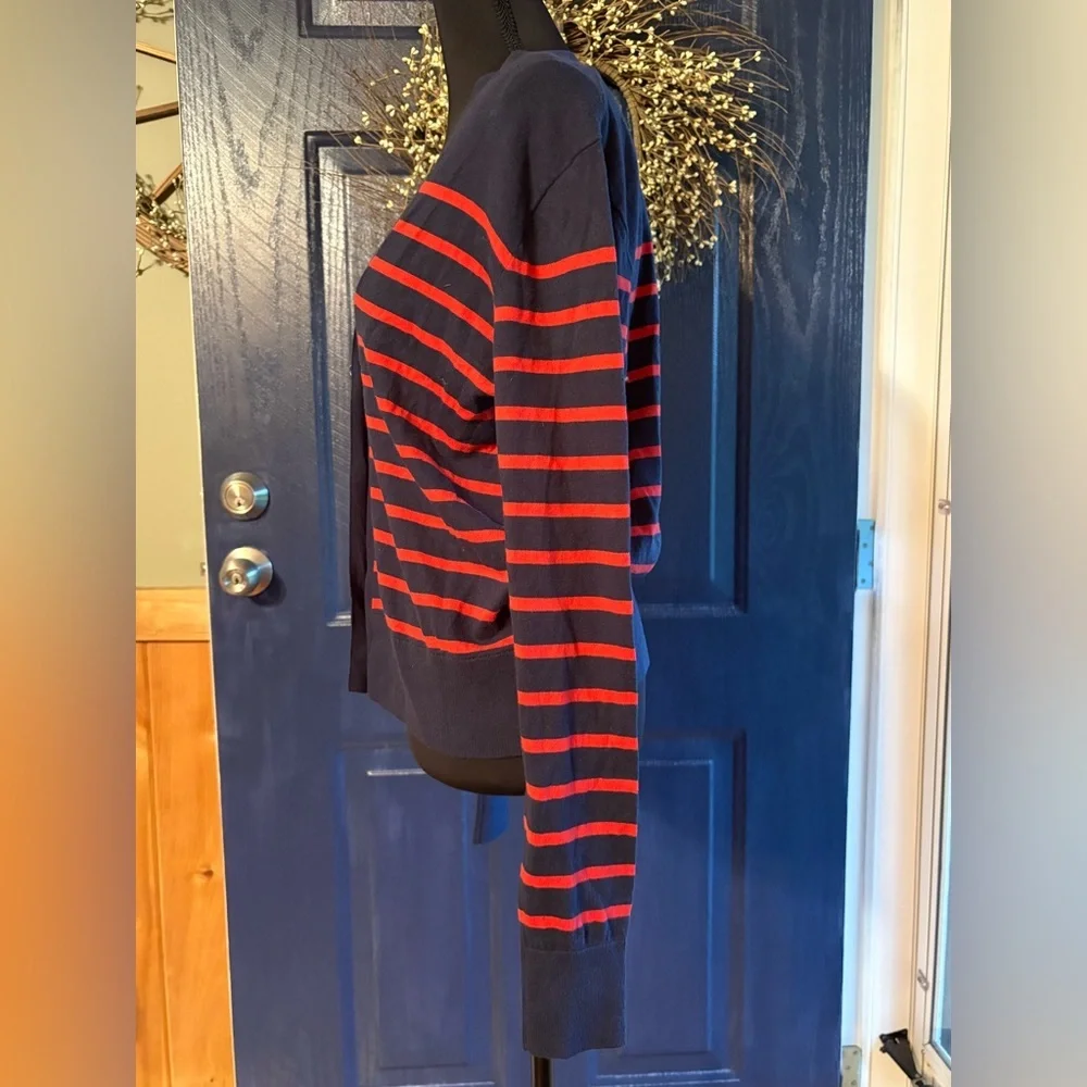 J. Crew Blue and Pink Cardigan Sweater size M